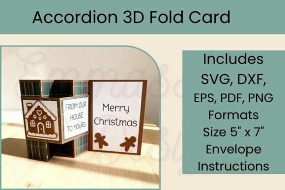 Download 3D Gingerbread House Accordion Card - Gingerbread house Collection
