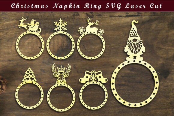 Download Christmas Napkin Ring SVG Laser Cut - Napkin Collection