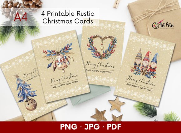 Download Rustic Christmas Cards, Printable Design - Cards Collection
