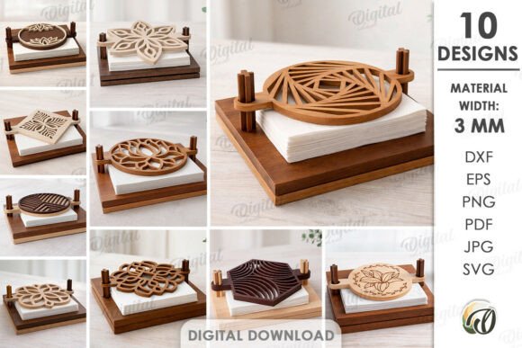 Download Napkin Holders Bundle Laser Cut - Napkin Collection