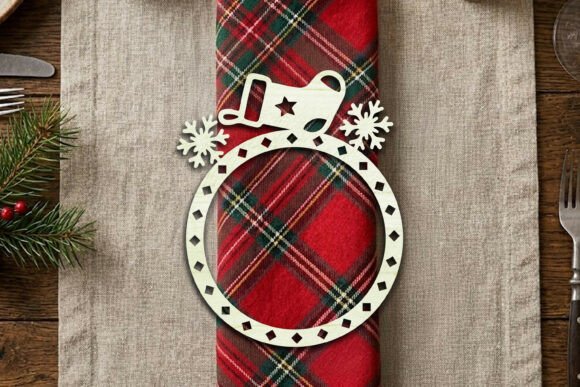Download Christmas Napkin Ring SVG Laser Cut - Napkin Collection