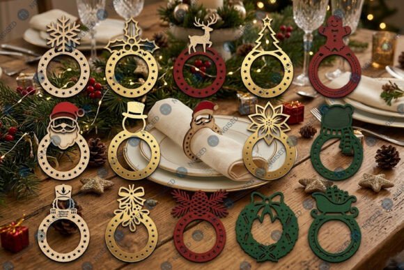 Download Laser Cut Christmas Napkin Ring SVG Bund - Napkin Collection