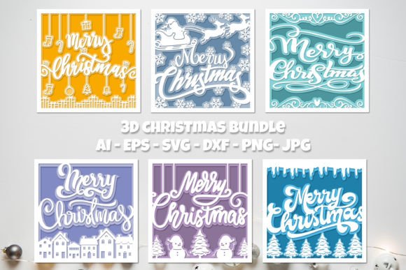 Download Christmas Cards Bundle SVG - Cards Collection