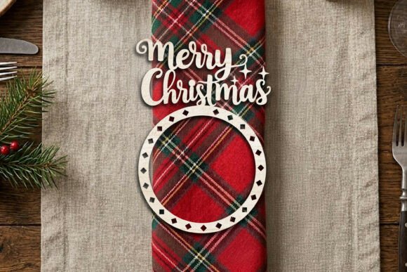 Download Christmas Napkin Ring SVG Laser Cut - Napkin Collection