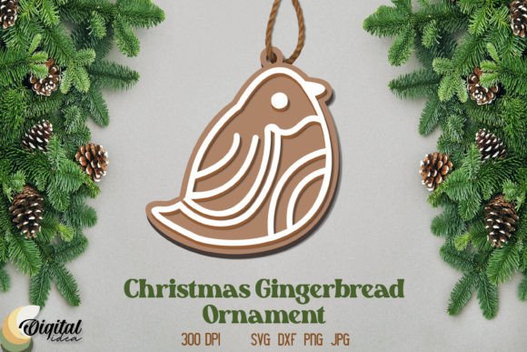 Download Gingerbread Laser Cut. XMas Ornament SVG - Xmas ornament svg Collection