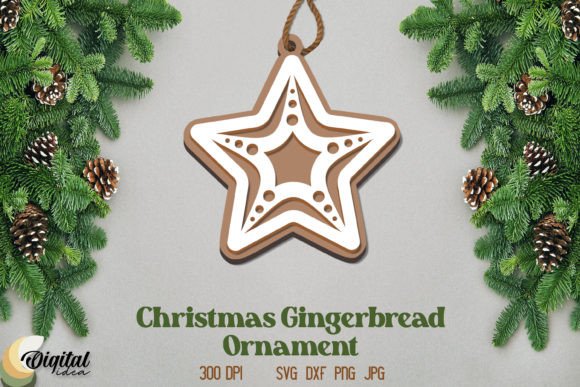 Download Gingerbread Laser Cut. XMas Ornament SVG - Xmas ornament svg Collection