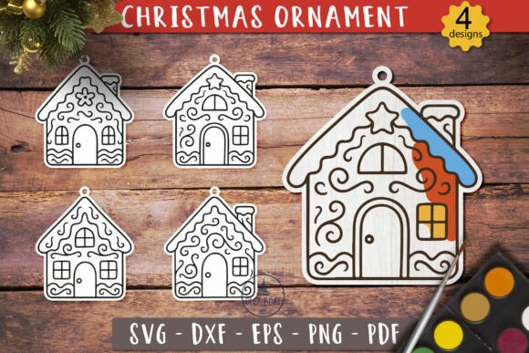 Download Gingerbread House Ornament SVG Christmas - Premium Resources