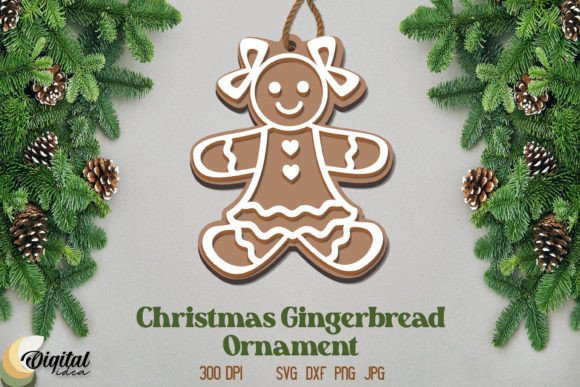 Download Gingerbread Laser Cut. XMas Ornament SVG - Xmas ornament svg Collection